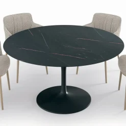 Viadurini Living Runde Tische-Fester runder Wohnzimmertisch aus Laminat und Aluminium, hergestellt in Italien – Dollars