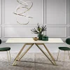 Viadurini Living Esstische-Fester Tisch aus Calacatta Oro Glaskeramik und Metall Made in Italy - Meluso