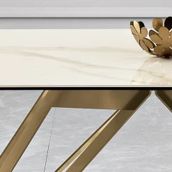 Viadurini Living Esstische-Fester Tisch aus Calacatta Oro Glaskeramik und Metall Made in Italy - Meluso