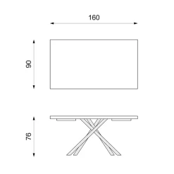 Viadurini Living Esstische-Fester Tisch aus Eichenfurnier und schwarzem Metallgestell – Skipper