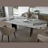 Viadurini Living Esstische-Fester Tisch aus Metall und Keramikplatte Arabesque Glossy - Eronte