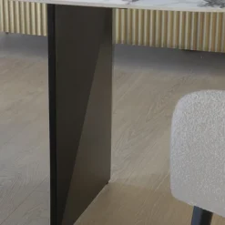 Viadurini Living Esstische-Fester Tisch aus Metall und Keramikplatte Arabesque Glossy - Eronte