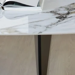 Viadurini Living Esstische-Fester Tisch aus Metall und Keramikplatte Arabesque Glossy - Eronte