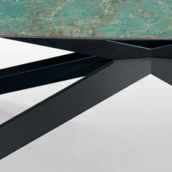 Viadurini Living Esstische-Fester Tisch aus polierter Amazonit-Keramik, hergestellt in Italien – Grotta