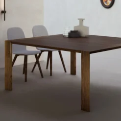 Viadurini Living Esstische Nach Mass|Esstische-Fester Tisch mit abgeschrägter Platte aus Canaletto-Walnuss, hergestellt in Italien – Caspian