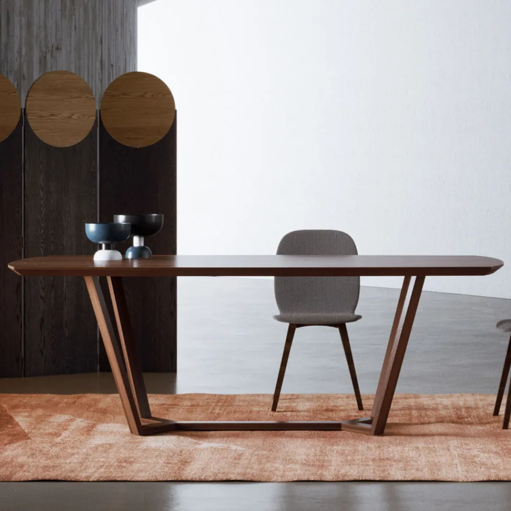 Viadurini Living Esstische Nach Mass|Esstische-Fester Tisch mit geformter Platte und Holzsockel, hergestellt in Italien – Digory