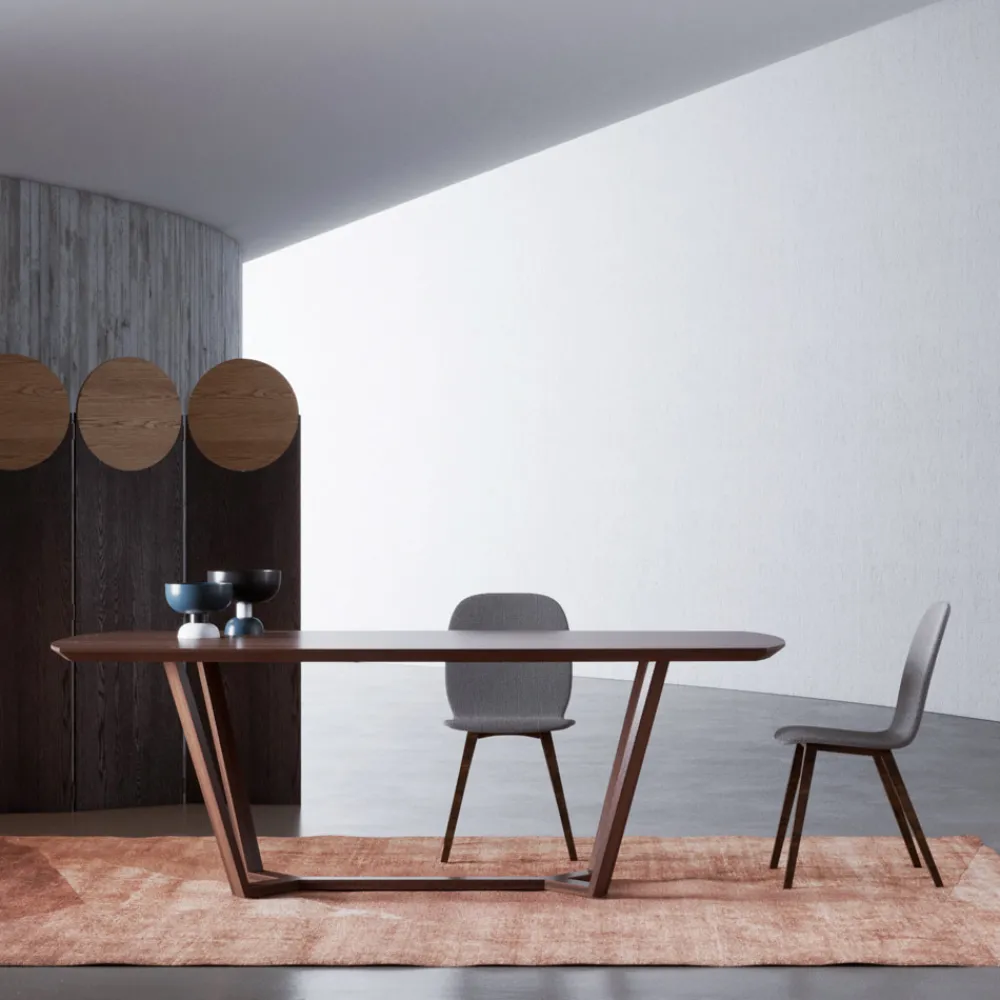 Viadurini Living Esstische Nach Mass|Esstische-Fester Tisch mit geformter Platte und Holzsockel, hergestellt in Italien – Digory