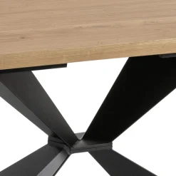 Viadurini Living Esstische-Fester Tisch mit Metallgestell und furnierter Eichenplatte – Marineblau