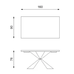 Viadurini Living Esstische-Fester Tisch mit Metallgestell und furnierter Eichenplatte – Marineblau