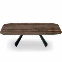 Viadurini Living Esstische-Fester Tisch mit schwarzem Stahlgestell und Laminatplatte, hergestellt in Italien – Gläser