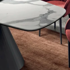 Viadurini Living Esstische-Fester Tisch mit schwarzem Stahlgestell und Laminatplatte, hergestellt in Italien – Gläser