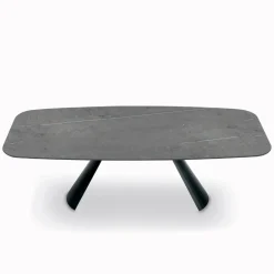 Viadurini Living Esstische-Fester Tisch mit schwarzem Stahlgestell und Laminatplatte, hergestellt in Italien – Gläser