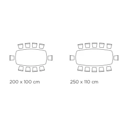 Viadurini Living Esstische-Fester Tisch mit schwarzem Stahlgestell und Laminatplatte, hergestellt in Italien – Gläser