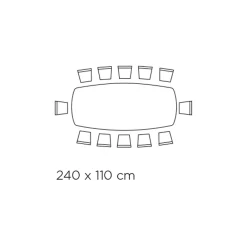 Viadurini Living Esstische-Fester Tisch mit tonnenförmiger Glasplatte und Stahlgestell, hergestellt in Italien – Ezzellino