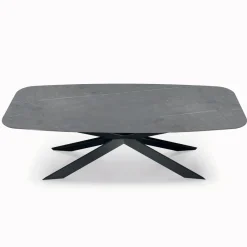 Viadurini Living Esstische-Fester tonnenförmiger Tisch mit Laminat- und Stahlplatte, hergestellt in Italien – Grotta