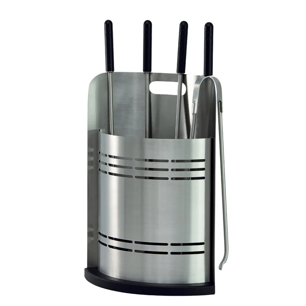 Viadurini Fire Design Kaminbesteck-Fester Werkzeughalter mit 4 Werkzeugen für den Kamin, hergestellt in Italien – Bonsai