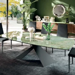 Viadurini Living Esstische-Fester Wohnzimmertisch mit Keramikplatte, hergestellt in Italien – Feiertage