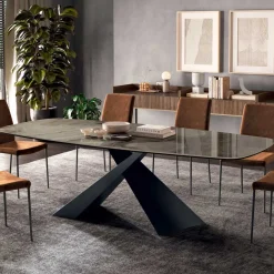 Viadurini Living Esstische-Fester Wohnzimmertisch mit Keramikplatte, hergestellt in Italien – Feiertage