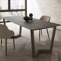 Viadurini Living Esstische-Feststehender Esstisch aus Metall und geschichtetem HPL Made in Italy - Bastiano