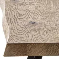 Viadurini Living Esstische-Feststehender Esstisch mit Metallgestell und Eichenfurnierplatte - Termoli