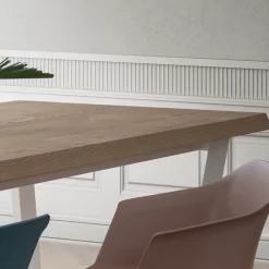 Viadurini Living Esstische-Feststehender Küchentisch aus Metall und Holzplatte Made in Italy - Bastiano