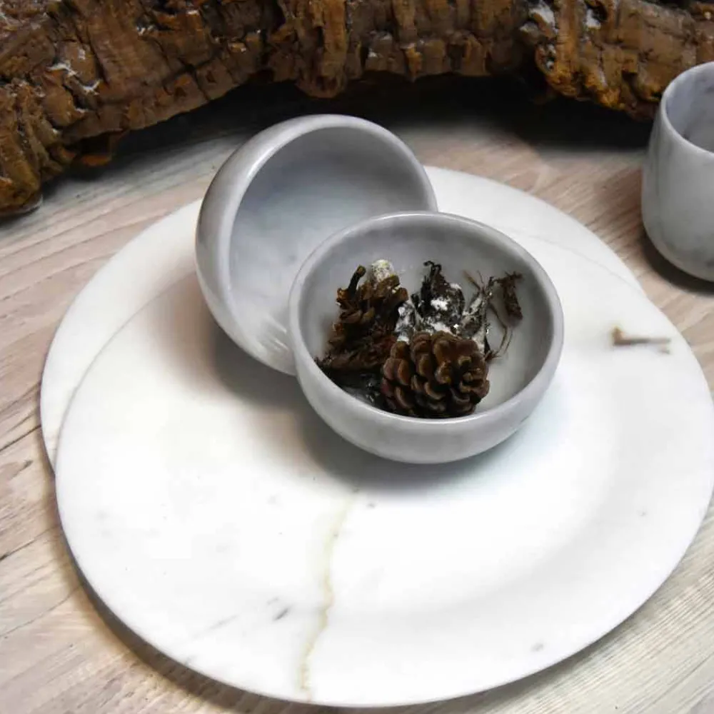 Viadurini Kitchen Küchenzubehör-Flache Platte in glänzend weißem Statuenmarmor von Made in Italy Design - Brandy