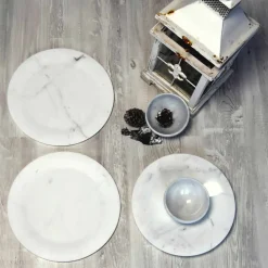 Viadurini Kitchen Küchenzubehör-Flache Platte in glänzend weißem Statuenmarmor von Made in Italy Design - Brandy