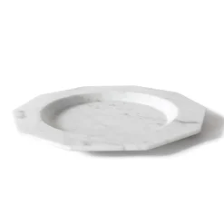 Viadurini Decor Geschirr Teller-Flacher Teller aus satiniertem Marmor Verschiedene Ausführungen Italienisches Luxusdesign - Rhodium