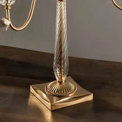 Viadurini Lighting Klassische Tischlampen-Flambeaux 7 Lights Klassische Lampe aus Porzellan und mundgeblasenem Glas - Eteria