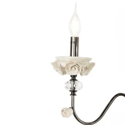 Viadurini Lighting Klassische Tischlampen-Flambeaux 7 Lights Klassische Lampe aus Porzellan und mundgeblasenem Glas - Eteria