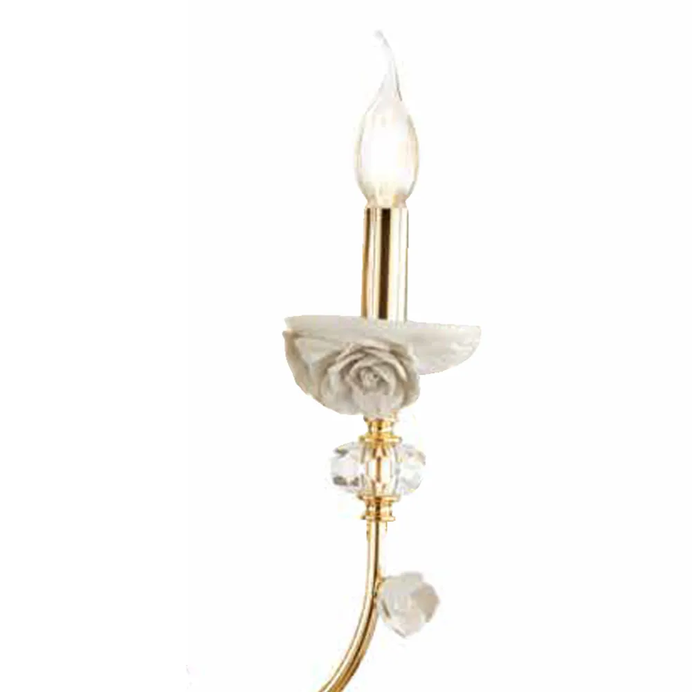 Viadurini Lighting Klassische Tischlampen-Flambeaux 7 Lights Klassische Lampe aus Porzellan und mundgeblasenem Glas - Eteria