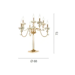 Viadurini Lighting Klassische Tischlampen-Flambeaux 7 Lights Klassische Lampe aus Porzellan und mundgeblasenem Glas - Eteria