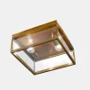 Il Fanale Gartenlaternen-2-flammige Außen-Deckenlampe aus Messing und Vintage-Glas - Framework von