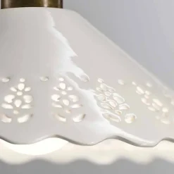 Il Fanale Vintage Deckenleuchten-3-flammige Deckenlampe aus Messing und perforierter Keramik - Fiordipizzo von