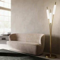 Il Fanale Designer Stehlampen-3-flammige Stehlampe aus Messing und Glas Modernes elegantes Design - Typha von