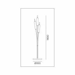 Il Fanale Designer Stehlampen-3-flammige Stehlampe aus Messing und Glas Modernes elegantes Design - Typha von