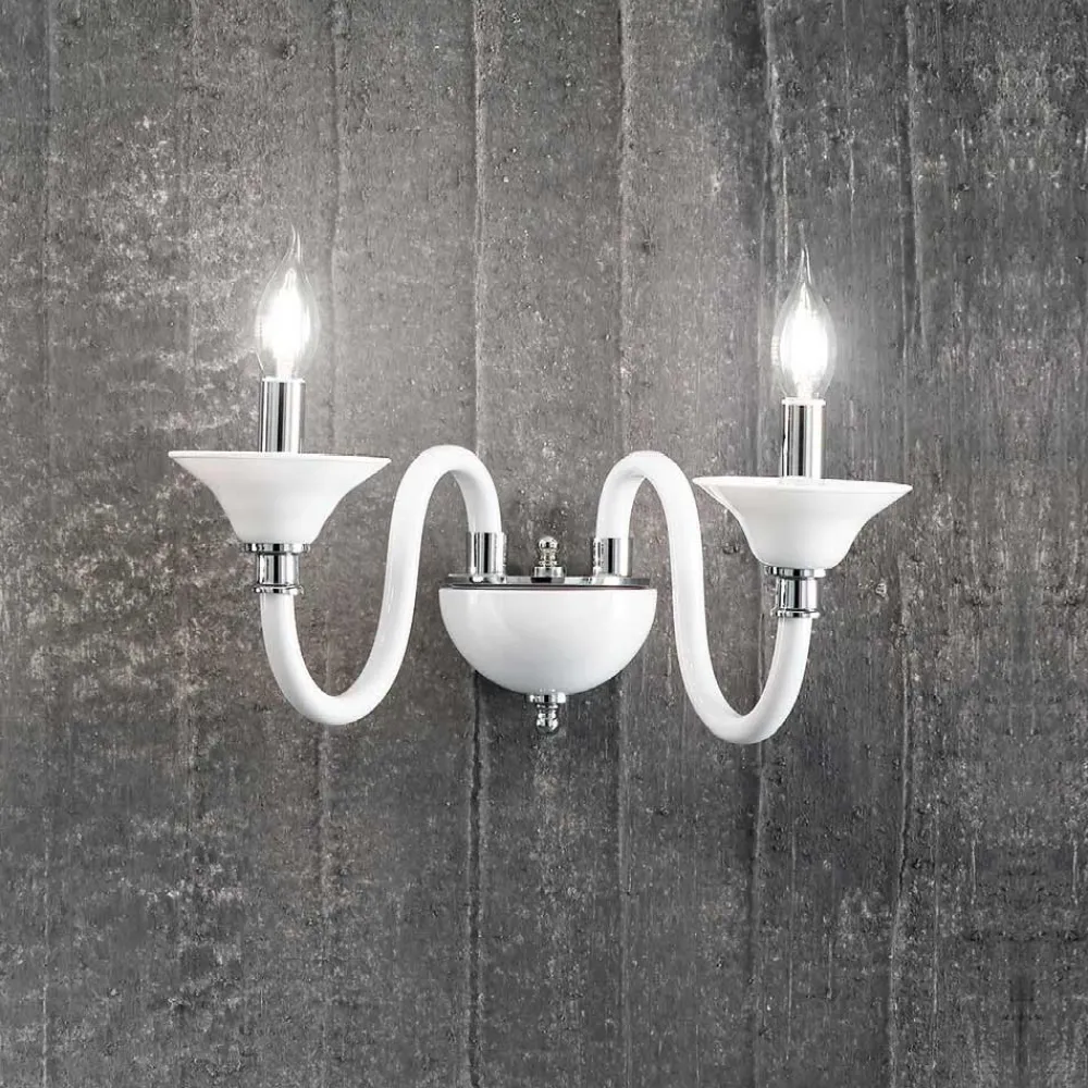Viadurini Lighting Klassische Wandleuchten-2-flammige Wandlampe im klassischen italienischen Stil aus handwerklichem Glas - Mindful