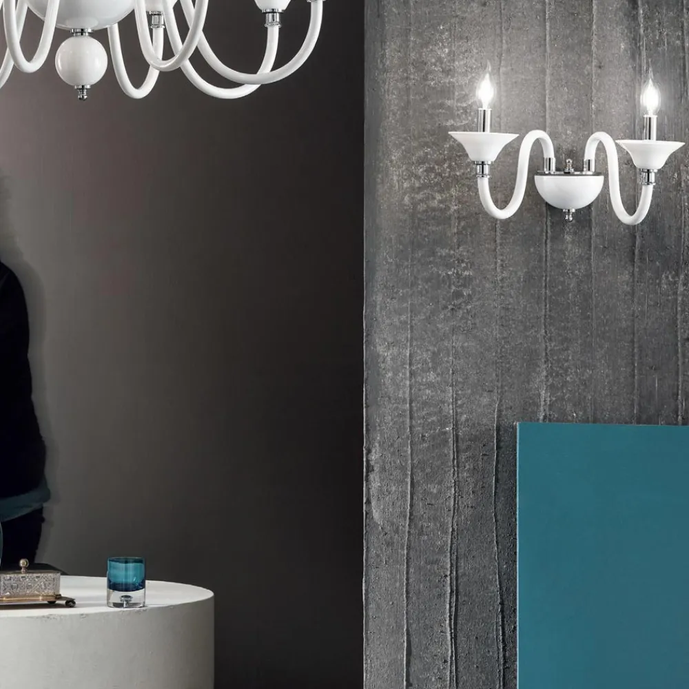 Viadurini Lighting Klassische Wandleuchten-2-flammige Wandlampe im klassischen italienischen Stil aus handwerklichem Glas - Mindful