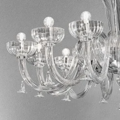 Viadurini Lighting Klassische Kronleuchter-12-flammiger handgemachter venezianischer Glas-Kronleuchter, Made in Italy - Regina