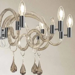 Viadurini Lighting Klassische Kronleuchter-9-flammiger handgemachter Venedig Glas Kronleuchter Made in Italy - Bernadette