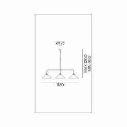 Il Fanale Vintage Kronleuchter-3-flammiger Kronleuchter aus antikem Messing und New Classic Glas - Tabià von