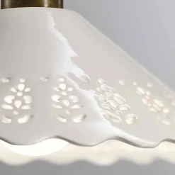 Il Fanale Vintage Kronleuchter-3-flammiger Kronleuchter aus Messing und perforierter Keramik - Fiordipizzo von