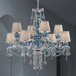 Viadurini Lighting Klassische Kronleuchter-8-flammiger Kronleuchter aus venezianischem Glas handgefertigt, Made in Italy - Milagros