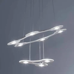 Viadurini Lighting Moderne Kronleuchter-9-flammiger LED-Kronleuchter aus fein lackiertem Aluminium Made in Italy - Flash