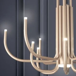 Viadurini Lighting Moderne Kronleuchter-13-flammiger LED-Kronleuchter aus weiß, schwarz oder gold lackiertem Metall - Skorpion