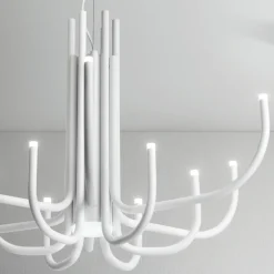 Viadurini Lighting Moderne Kronleuchter-13-flammiger LED-Kronleuchter aus weiß, schwarz oder gold lackiertem Metall - Skorpion