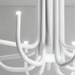 Viadurini Lighting Moderne Kronleuchter-13-flammiger LED-Kronleuchter aus weiß, schwarz oder gold lackiertem Metall - Skorpion