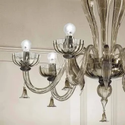 Viadurini Lighting Klassische Kronleuchter-6-flammiger venezianischer Glas-Kronleuchter, handgefertigt in Italien - Regina