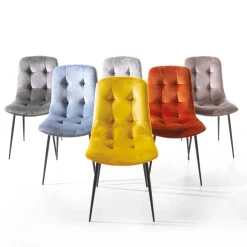 Viadurini Living Moderne Stühle-Fleckenresistenter, samtgepolsterter Esszimmerstuhl, 4 Stück - Kylie