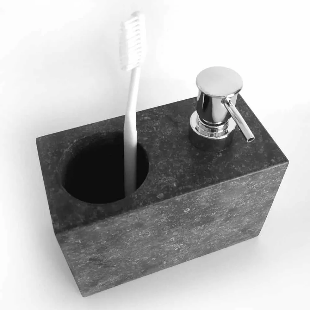 Viadurini Bathroom Badzubehör-Flüssigseifenspender mit Marmorglas Made in Italy - Clik